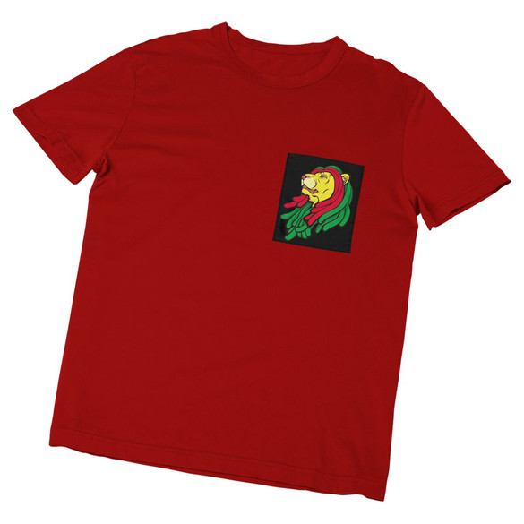 Koszulka z kieszonką RASTA LION