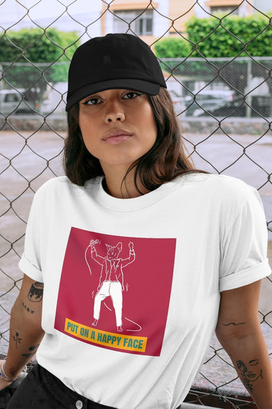 Koszulka z naszywką Put on a happy face