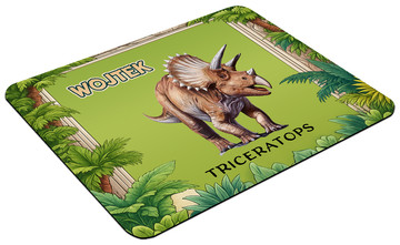 Podkładka Dinozaury Triceratops + imię dziecka 60x40cm