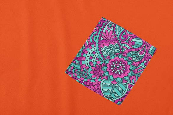 Koszulka z kieszonką WZORY MANDALA 02
