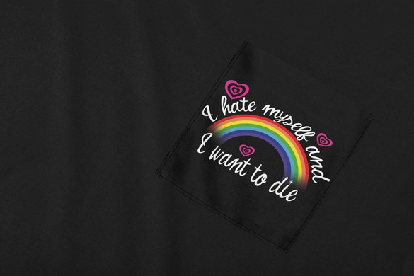 Koszulka z kieszonką I HATE MYSELF