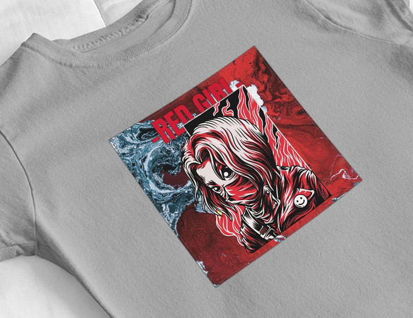 Bluzka damska z naszywką RED GIRL