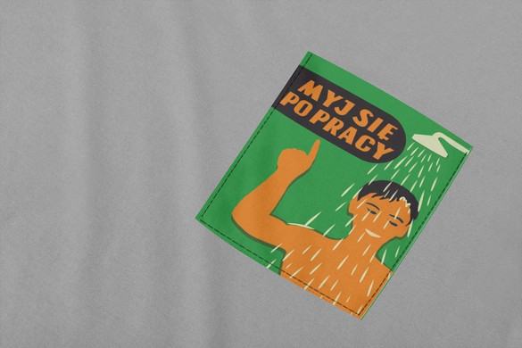 Koszulka z kieszonką MYJ SIĘ PO PRACY