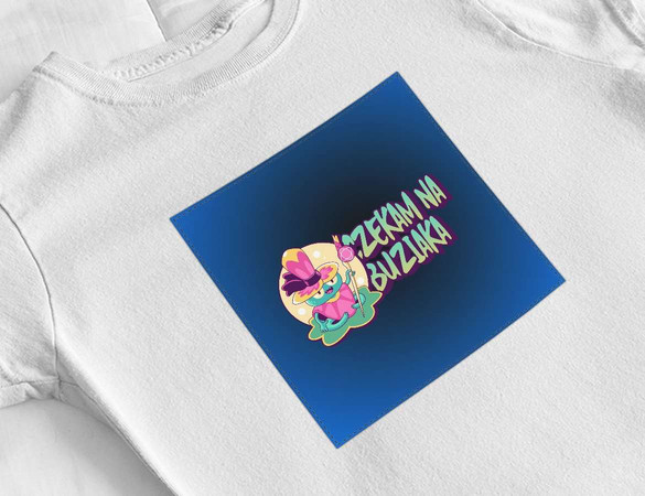 Bluzka damska z naszywką Czekam na buziaka