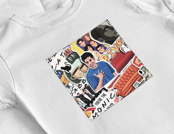 Bluzka damska z naszywką Friends collage