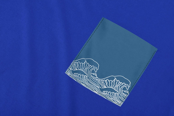 Koszulka z kieszonką FALE BLUE WAVES