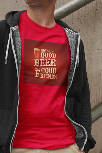 Koszulka z naszywką Drink Good Beer...