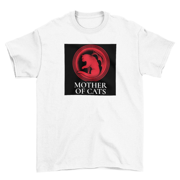 Koszulka z naszywką Mother of cats