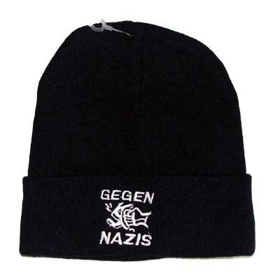 Czapka zimowa GEGEN NAZIS (czarna) 03