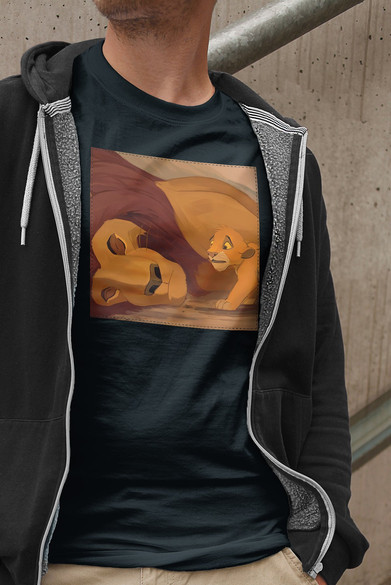 Koszulka z naszywką Mufasa dies