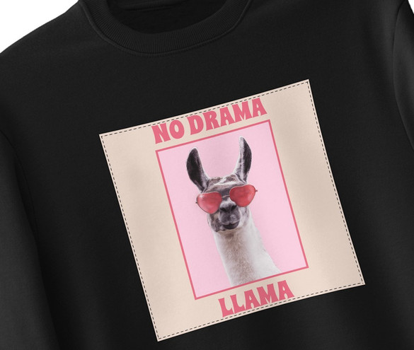 Bluza z naszywką No drama llama