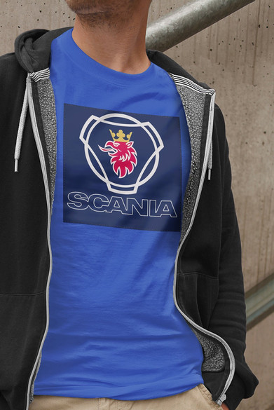 Koszulka z naszywką Scania logo blue