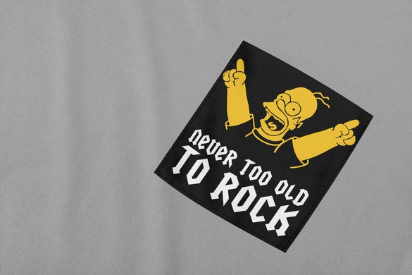 Koszulka z kieszonką NEVER TOO OLD TO ROCK