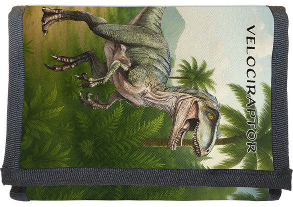 Portfel Dinozaury Velociraptor + imię dziecka