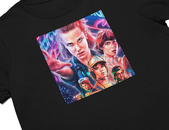 Koszulka z naszywką Stranger Things squad 1