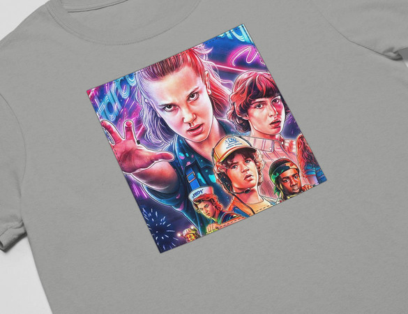 Koszulka z naszywką Stranger Things squad 1