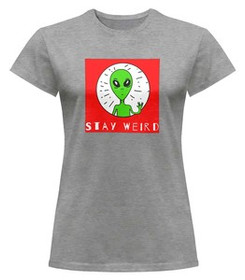 Bluzka damska z naszywką Stay weird