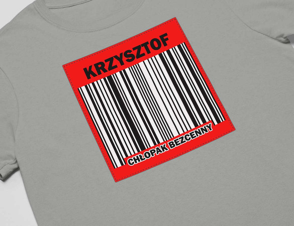 Koszulka z naszywką na Walentynki TWÓJ NAPIS