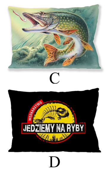 Poduszka DLA WĘDKARZA 60x40cm na prezent WZORY