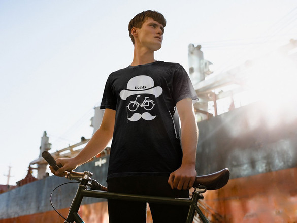 Koszulka dla Rowerzysty Rowerzysta wąsy + Imię