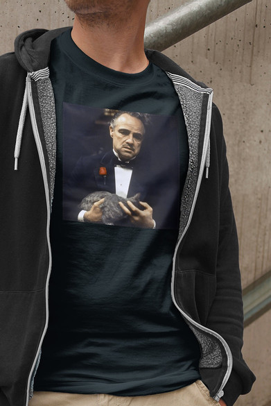 Koszulka z naszywką The Godfather with cat