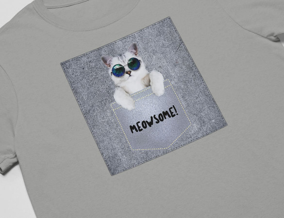 Koszulka z naszywką Meowsomepocket