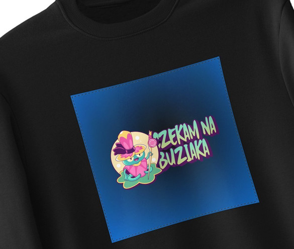 Bluza z naszywką Czekam na buziaka