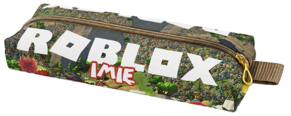 Piórnik szkolny prostokątny Roblox z tłumem postaci i imieniem – personalizowany