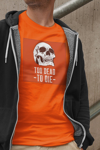 Koszulka z naszywką Skull : Too dead to die