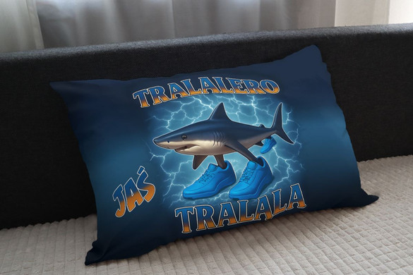 Poduszka Italian Brainrot Tralalero Tralala z piorunami