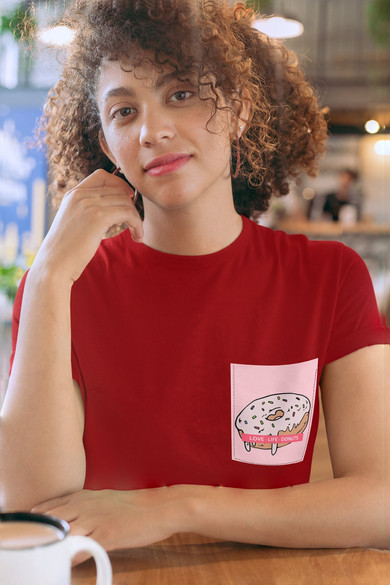 Koszulka z kieszonką LOVE LIFE DONUTS