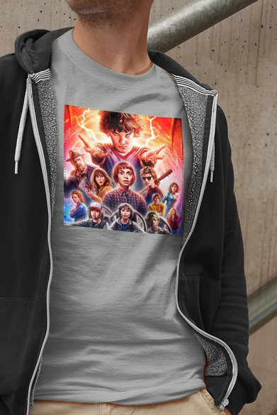 Koszulka z naszywką Stranger Things squad 2