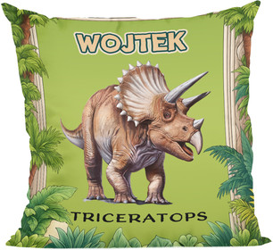 Poduszka Dinozaury Triceratops + imię dziecka