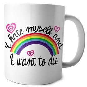 Kubek I HATE MYSELF AND I WANT TO DIE na Prezent