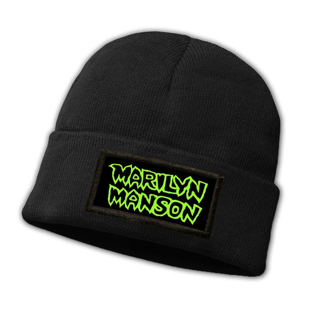 Czapka zimowa z naszywką MARILYN MANSON