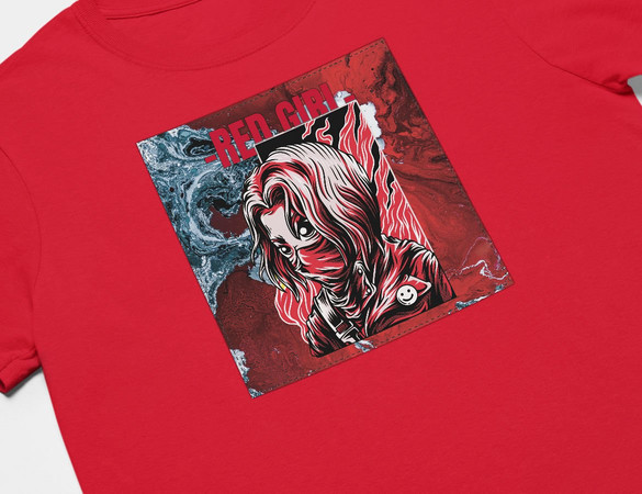 Koszulka z naszywką  RED GIRL