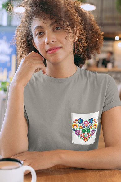 Koszulka z kieszonką WZORY ŁOWICKIE 03