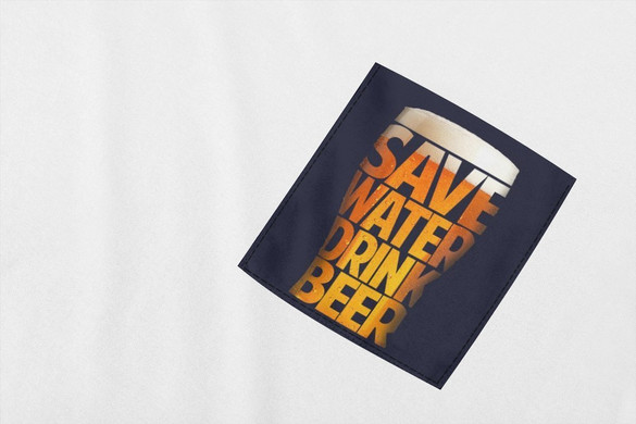Koszulka z kieszonką Save water drink beer