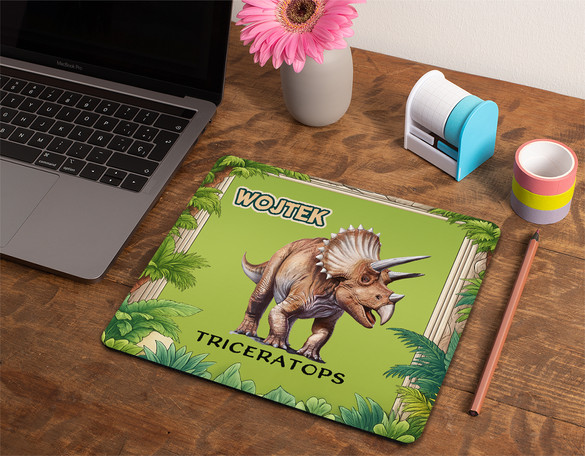 Podkładka Dinozaury Triceratops + imię dziecka 36x29cm