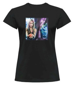 Bluzka damska z naszywką Avril Lavigne rose