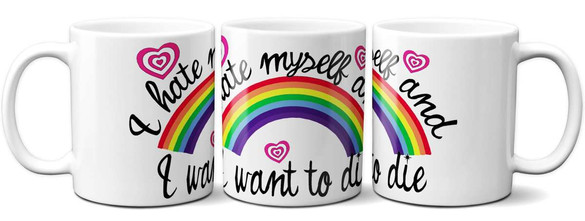 Kubek I HATE MYSELF AND I WANT TO DIE na Prezent