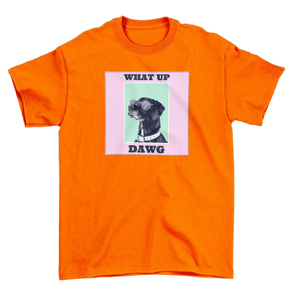 Koszulka z naszywką What up dawg