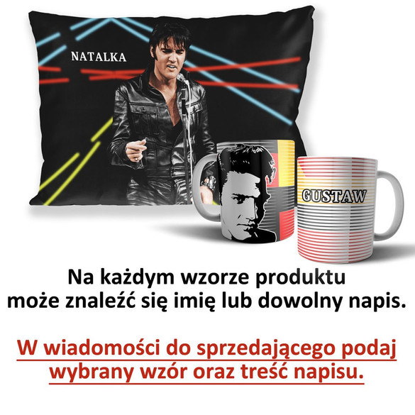 ELVIS PRESLEY Zestaw poduszka kubek WZORY+GRATIS