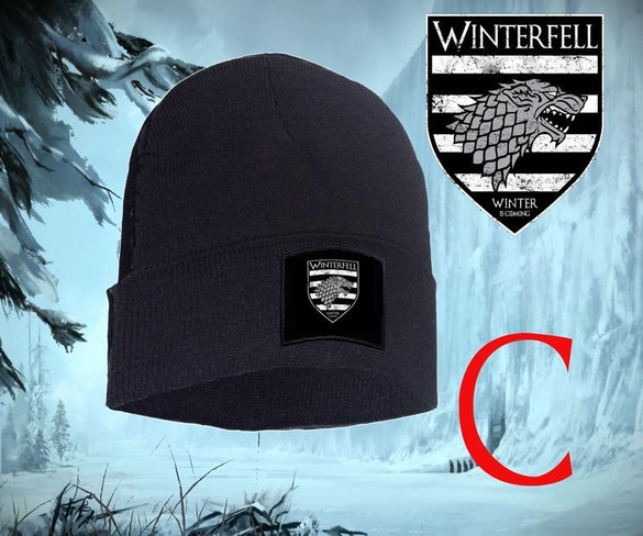 Czapka zimowa z naszywką WINTER IS COMING GRA O TRON