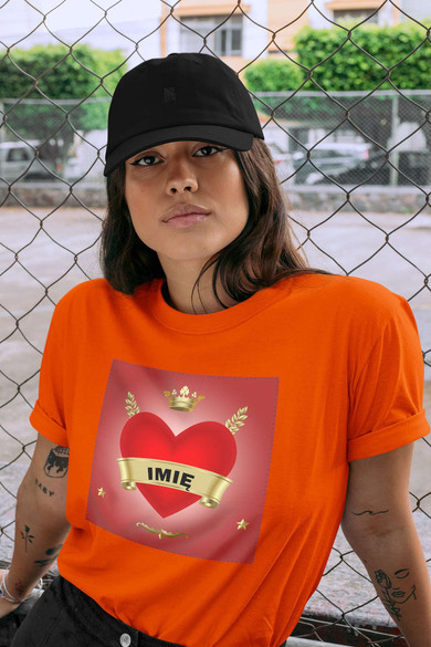 Koszulka z naszywką na Walentynki TWÓJ NAPIS