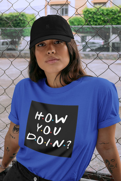 Koszulka z naszywką Friends how you doin?