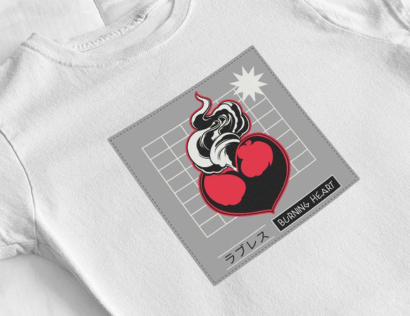 Bluzka damska z naszywką Burning heart