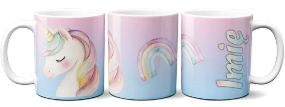 Kubek Jednorożec romantyczny – pastelowa, z imieniem