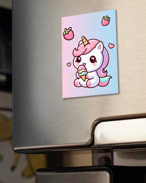 Magnes Jednorożec Kawaii w gwiazdce – dodaj imię