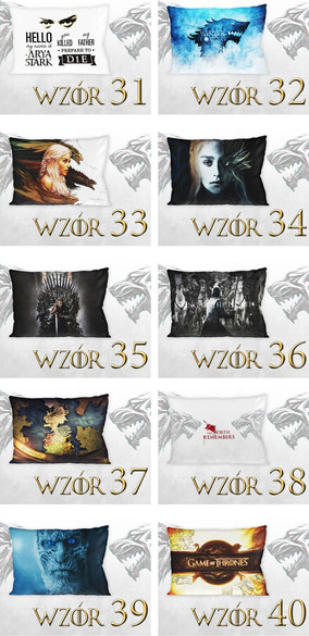 GRA O TRON Zestaw poduszka kubek 54 WZORY + GRATIS